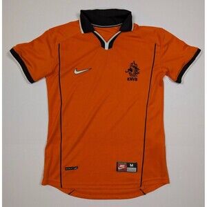 1998 Netherlands Mens Home Retro Soccer Football Jersey Short Sleeve Nike Medium